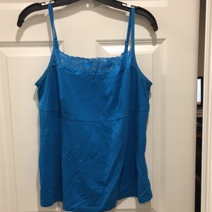 Lane Bryant tank. Lace neckline adjustable straps, size 14/16.